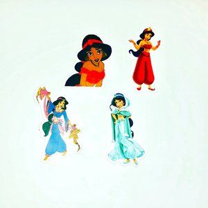 🟢Princess Vinyl Decal Stickers-- Aladin Princess Jasmine Outfit Variations